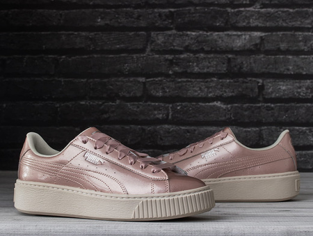 Buty damskie Puma Basket Platform Metal sneakersy, brązowe, roz. 37
